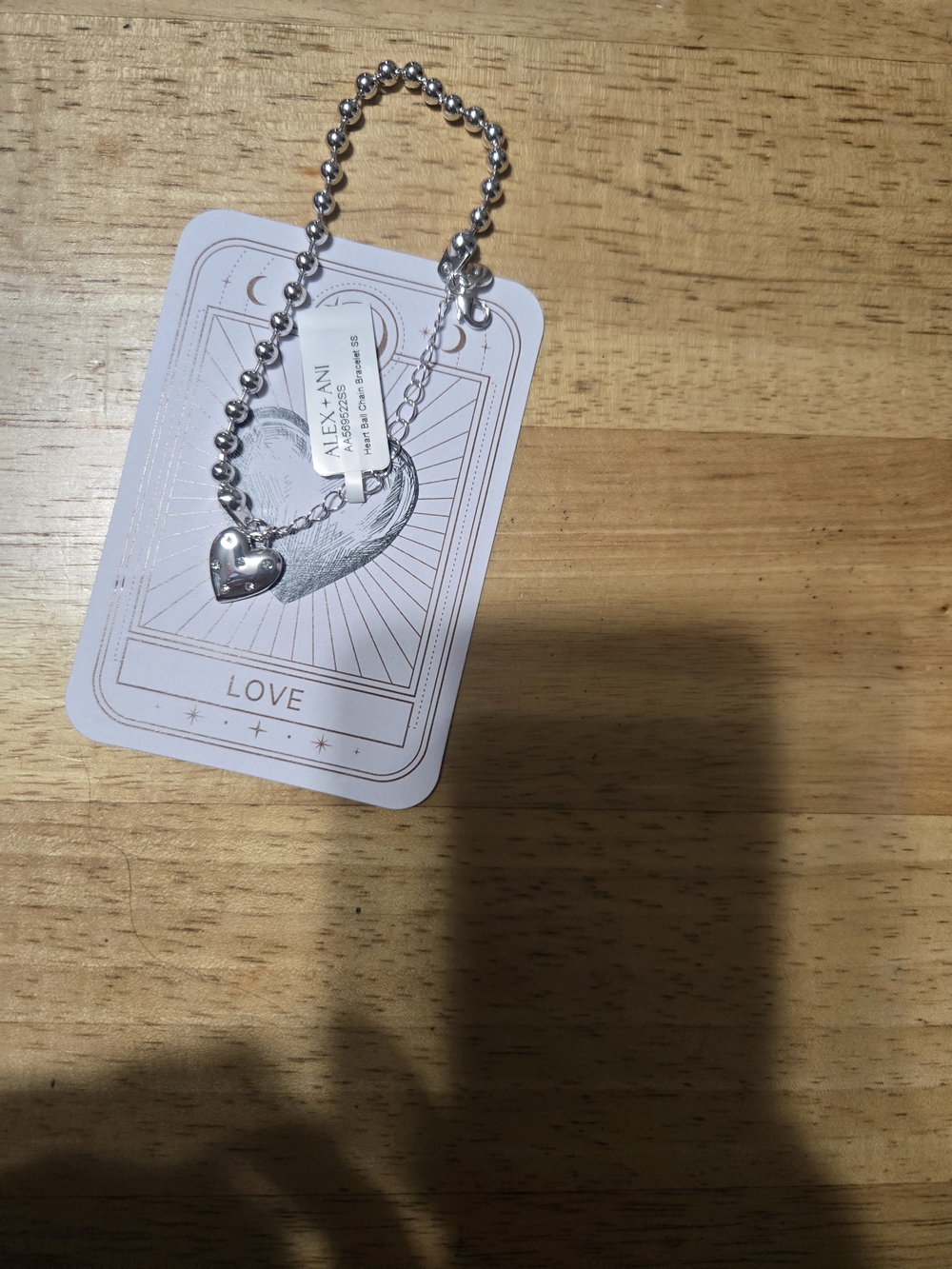 NWT Alex+ Ani Sterling Silver Beaded Heart Charm Bracelet - Picture 6 of 6